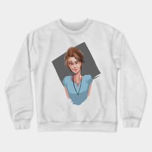 Brown-Haired Girl Crewneck Sweatshirt